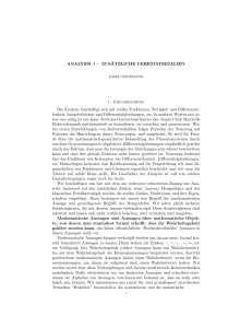 ANALYSIS 1 – ZUS¨ATZLICHE LEHRMATERIALIEN 1