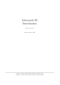 Informatik III Datenbanken