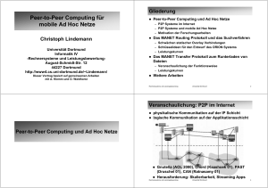 Peer-to-Peer Computing für mobile Ad Hoc Netze