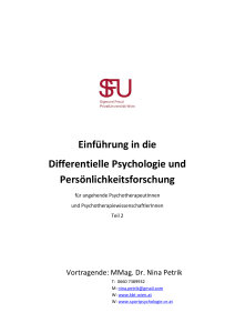 Einführung in die Differentielle Psychologie und