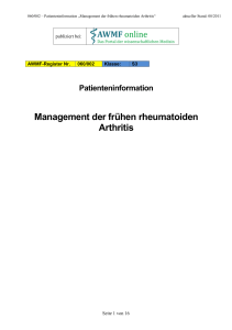 Management der frühen rheumatoiden Arthritis