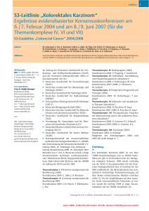 S3-Leitlinie „Kolorektales Karzinom“ Ergebnisse evidenzbasierter