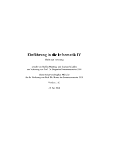 Einführung in die Informatik IV