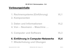 (Einführung) VL1 2. Komponenten 3. Daten und Informationen VL2