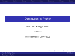 Datentypen in Python - Beuth Hochschule für Technik Berlin