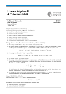 Lineare Algebra II 4. Tutoriumsblatt