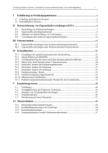 I II Kennzeichnung von Eigenschaftsverteilungen (ESV) III