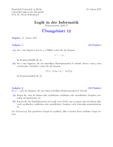 Logik in der Informatik Übungsblatt 12 - Humboldt