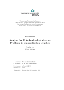 Analyse der Entscheidbarkeit diverser Probleme in