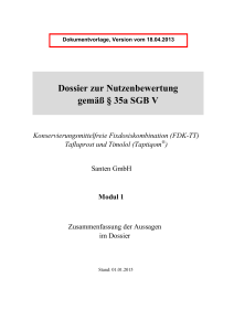 Dossier zur Nutzenbewertung gemäß § 35a SGB V