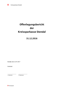 Offenlegungsbericht der Kreissparkasse Stendal