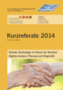 Kurzreferate 2014 - Arbeitsgemeinschaft Dentale Technologie