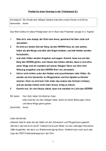 1 Predigt für einen Sonntag in der Trinitatiszeit (8.) Kanzelgruß