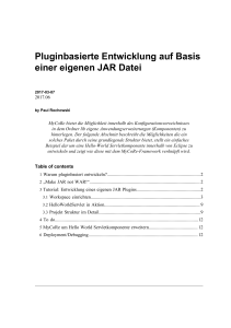 Pluginbasierte Entwicklung auf Basis einer eigenen JAR