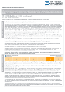 Wesentliche Anlegerinformationen WM AKTIEN GLOBAL