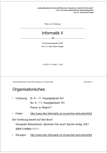 Informatik II Organisatorisches