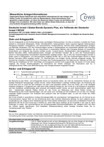 Wesentliche Anlegerinformationen Deutsche Invest I Global Bonds