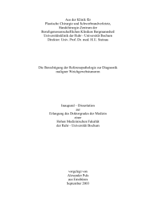 Aus der Klinik für Plastische Chirurgie und Schwerbrandverletzte