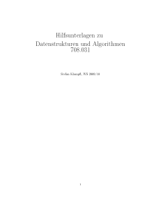 Hilfsunterlagen zu Datenstrukturen und Algorithmen 708.031