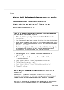 Metformin 500 AAA-Pharma® Filmtabletten