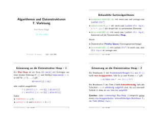 Algorithmen und Datenstrukturen 7. Vorlesung