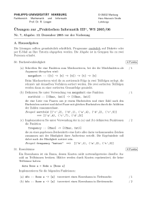 Ubungen zur ” Praktischen Informatik III“, WS 2005/06