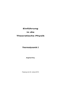 Thermodynamik I - Website von Siegfried Petry