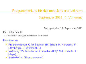 Programmierkurs für das modularisierte Lehramt