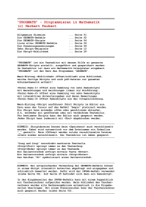 "PROGMATH" - Programmieren in Mathematik (c) Herbert Paukert