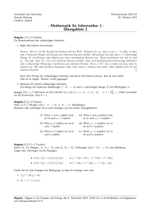 Mathematik für Informatiker 1 - ¨Ubungsblatt 2