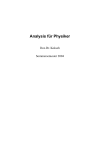 Analysis für Physiker