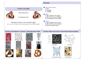 Knoten und Z¨opfe ¨Uberblick Knoten sind ¨uberall in unserer 3