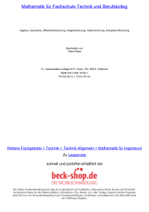 Mathematik für Fachschule Technik und Berufskolleg - Beck-Shop