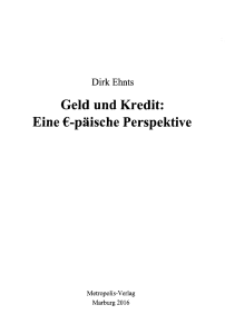 Dirk Ehnts Geld und Kredit: Eine €-päische Perspektive