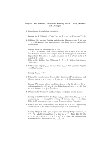 Analysis 1 für Lehramt, schriftliche Prüfung am 30.1.2009, Winkler