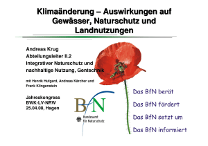 Klimaänderung – Auswirkungen auf Gewässer, Naturschutz und