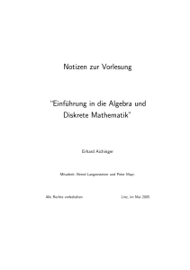 Einführung in die Algebra und Diskrete Mathematik