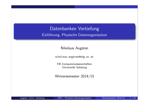 Datenbanken Vertiefung - Database Research Group