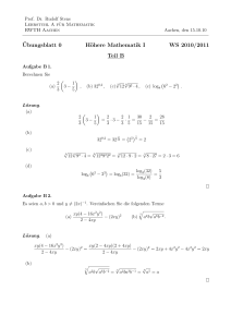 Ubungsblatt 0 Höhere Mathematik I WS 2010/2011