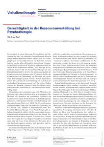 Gerechtigkeit in der Ressourcenverteilung bei Psychotherapie