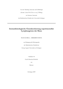 Immunhistologische Charakterisierung experimenteller