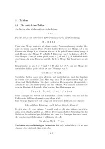 1 Zahlen - TU Darmstadt/Mathematik