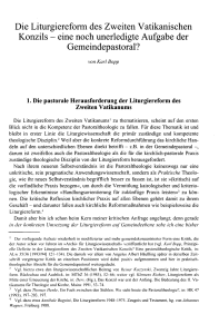 Die Liturgiereform des Zweiten Vatikanischen Konzils