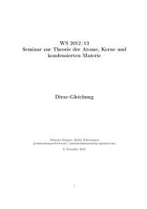 WS 2012/13 Seminar zur Theorie der Atome, Kerne und