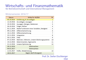 Wirtschafts- und Finanzmathematik für Betriebswirtschaft und