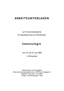 ARBEITSUNTERLAGEN Immunologie