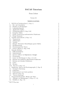 FriCAS Tutorium - Mathematics TU Graz