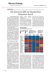 Die Eurozone fällt im Maastrichter Fitnesstest durch