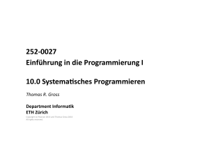 252-0027 Einführung in die Programmierung I 10.0