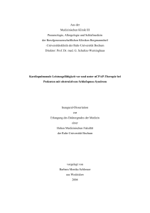 Kardiopulmonale Leistungsfähigkeit vor und unter nCPAP